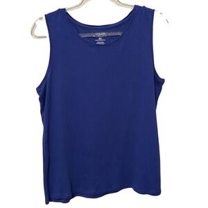 Chicos The Ultimate Tee Tank Top Blue Size 2 Supima Cotton Sleeveless